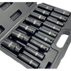 Autojack 1/2" Sq Drive Deep Metric Impact Socket Set 16pc