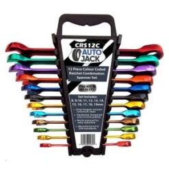 Autojack 12 Piece Multi-coloured Ratchet Spanner Set
