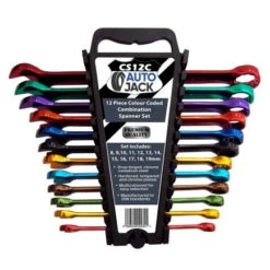 Autojack 12 Piece Multi-coloured Combination Spanner Set