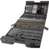 Lumberjack Drill Bit Set 205 Piece HSS Masonry Metal Wood Flat Pozi Bits & Case