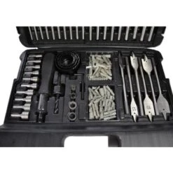 Lumberjack Drill Bit Set 205 Piece HSS Masonry Metal Wood Flat Pozi Bits & Case -Home Tools Shop DBS205 b04