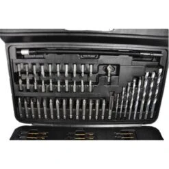Lumberjack Drill Bit Set 205 Piece HSS Masonry Metal Wood Flat Pozi Bits & Case -Home Tools Shop DBS205 b06