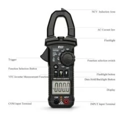 Autojack Digital Clamp Meter AC/DC Current Voltage Multimeter Temp Volt Amp Tester Flashlight -Home Tools Shop DCM600 NEW4