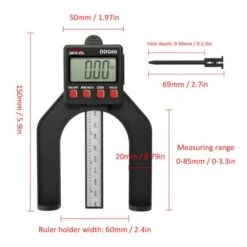 Lumberjack LCD Digital Height Depth Gauge Electronic Caliper Magnetic Ruler Tool 0- 85mm -Home Tools Shop DDG new5