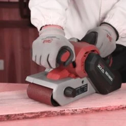 Lumberjack 4" Electric Belt Sander With Dust Bag 230V 21 Lumberjack 4" Electric Belt Sander With Dust Bag 230V -Home Tools Shop EBS100VS 12