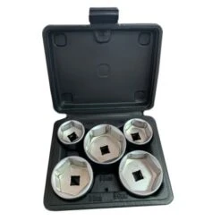 Autojack 5 Piece Oil Filter Set 3/8" Dr 24, 27, 32, 36, 38mm Removal Tool Case