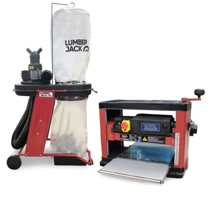 Lumberjack Bench Top Thicknesser & 75L Dust Extractor Collector 1 Lumberjack Bench Top Thicknesser & 75L Dust Extractor Collector