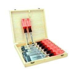 Lumberjack 8 Piece Bevel Edge Chisel Set In Wooden Case