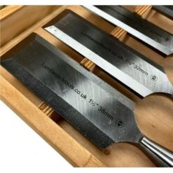 Lumberjack 8 Piece Bevel Edge Chisel Set In Wooden Case -Home Tools Shop WCS8P6