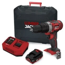 Home Tools Shop 12 Lumberjack 20V Hammer Drill 1x 2Ah Battery Fast Charger & Storage Case