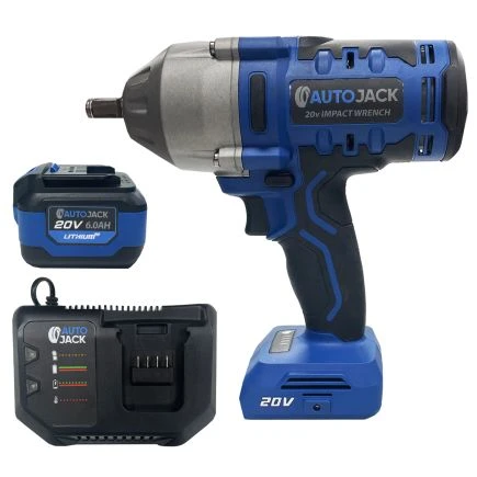 Autojack Cordless Impact Wrench 1000Nm 1/2" Drive With 20V 6Ah Battery & Charger 1 Autojack Cordless Impact Wrench 1000Nm 1/2" Drive With 20V 6Ah Battery & Charger
