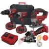 Lumberjack Cordless 20V Combi Drill Impact Driver Drill Jigsaw & Plunge Saw With 4A Batteries & Fast Charger