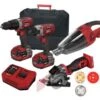 Lumberjack Cordless 20V Combi Drill Impact Driver Drill Vacuum & Plunge Saw With 4A Batteries & Fast Charger