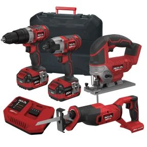 Lumberjack Cordless 20V Combi Drill Impact Driver Drill Jigsaw & Recip Reciprocating Saw With 4A Batteries & Fast Charger 1 Lumberjack Cordless 20V Combi Drill Impact Driver Drill Jigsaw & Recip Reciprocating Saw With 4A Batteries & Fast Charger