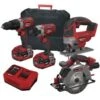Lumberjack Cordless 20V Combi Drill Impact Driver Drill Jigsaw & Circular Saw With 4A Batteries & Fast Charger