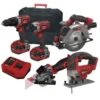 Lumberjack Cordless 20V Combi Drill Impact Driver Drill Jigsaw Circular Saw & Plunge Saw With 4A Batteries & Fast Charger
