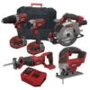 Lumberjack Cordless 20V Combi Drill Impact Driver Drill Jigsaw Circular Saw & Recip Saw With 4A Batteries & Fast Charger