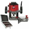 Lumberjack 1/2 Inch Plunge Router With 12 Piece Router Cutter Set 1/2 Inch