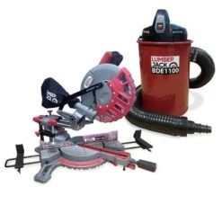 Home Tools Shop 26 Lumberjack 8" Single Bevel Mitre Saw & 1100W Dust Extractor