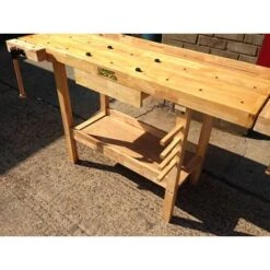Lumberjack Heavy Duty Solid Wooden Woodworking Work Bench Drawer 2 Vice -Home Tools Shop wb2d 4
